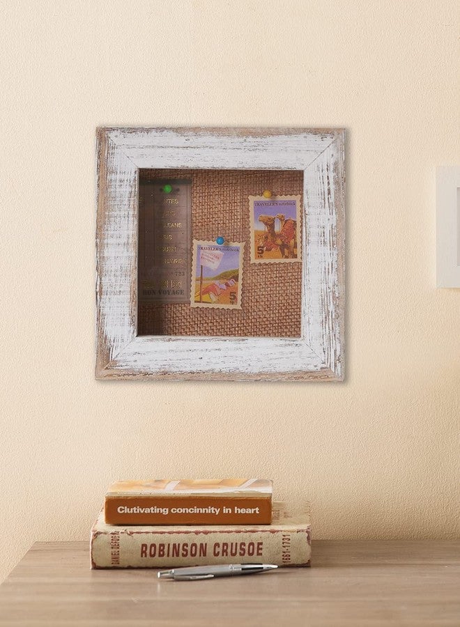 BECTSBEFF Tiny Shadow Box, Square Display Size 3x3 Shadow Box Frame with Glass, Small Display Case with Door for Shells Taxidermy Keepsake Photos Tickets Coins-Vintage White - Image 3